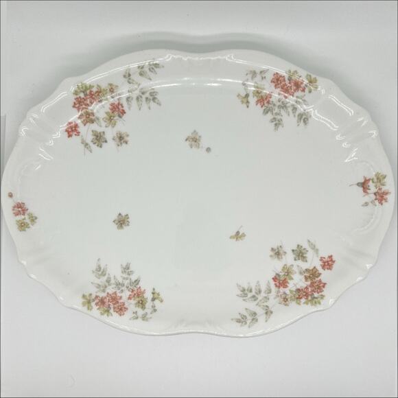 Vintage Theodore Haviland Limoges France Oval Serving Plate Platter Floral - Picture 1 of 4